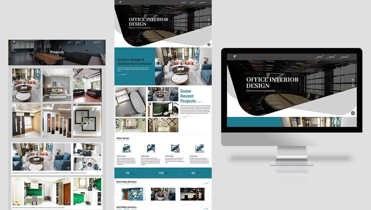 Fable Interiors Website Mockup Hyderabad