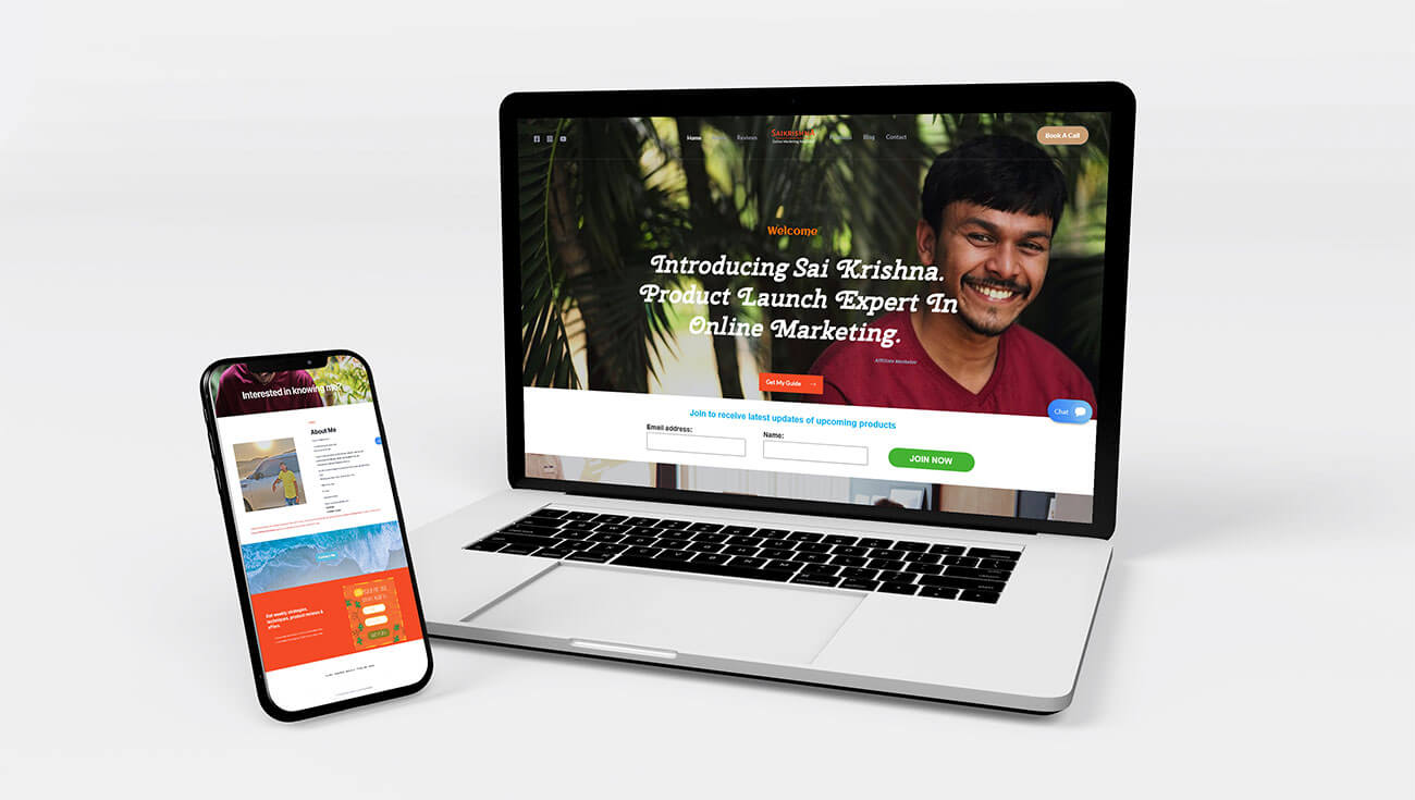 Sai krishna website mockup